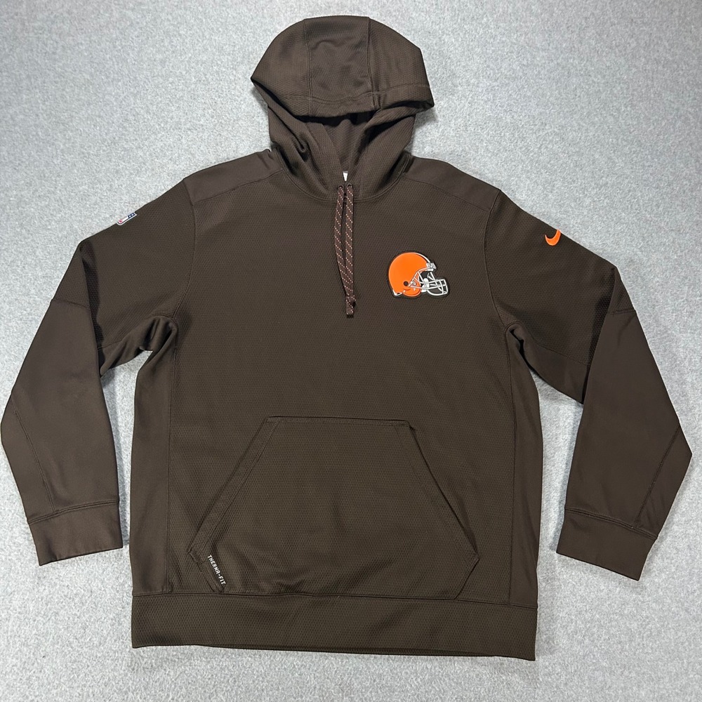Cleveland Browns Nike Hoodie Therma-FIT Mens XL Brown Sportswear Gorpcore